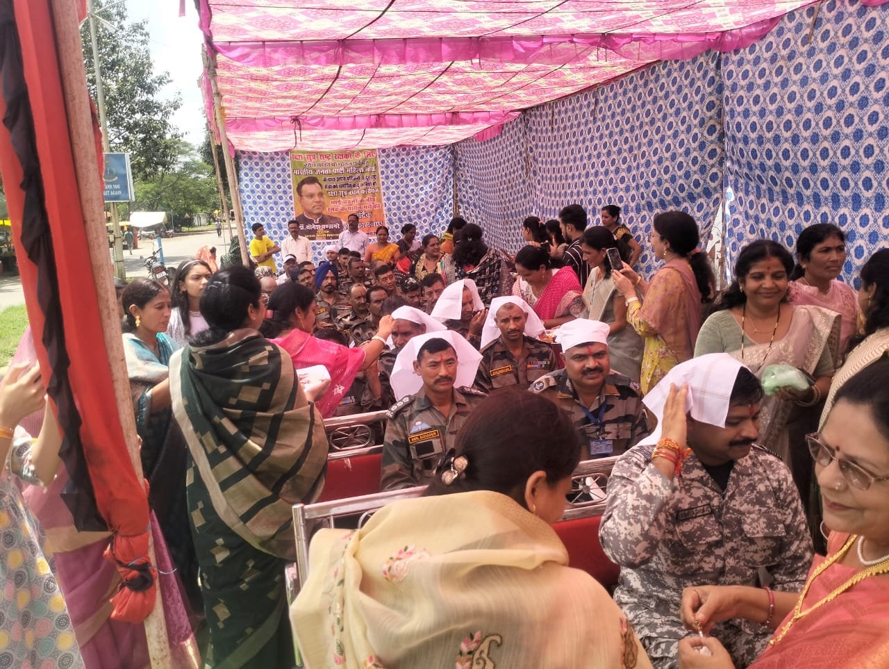 BJP Mahila Morcha celebrated Rakshabandhan with Air Force jawans