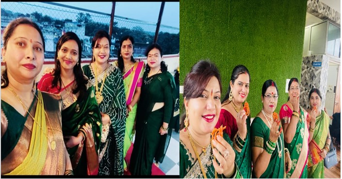 Women celebrated Hariyali Teej by distributing plants as gifts and swinging.