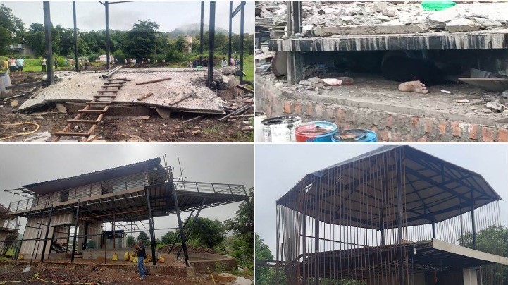 Revealed: The structure was erected with the help of iron pipes… 5 laborers died due to roof collapse.