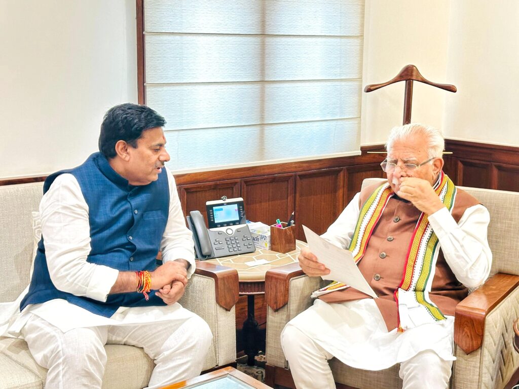 MLA Rameshwar Sharma met Union Minister Manohar Lal Khattar