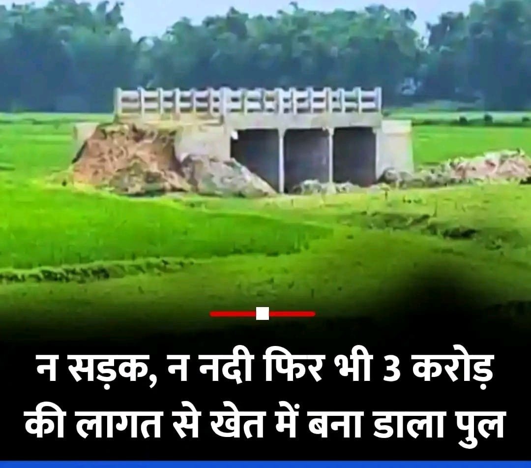 Bihar is amazing! No road, no river, bridge built in the field at a cost of Rs 3 crore