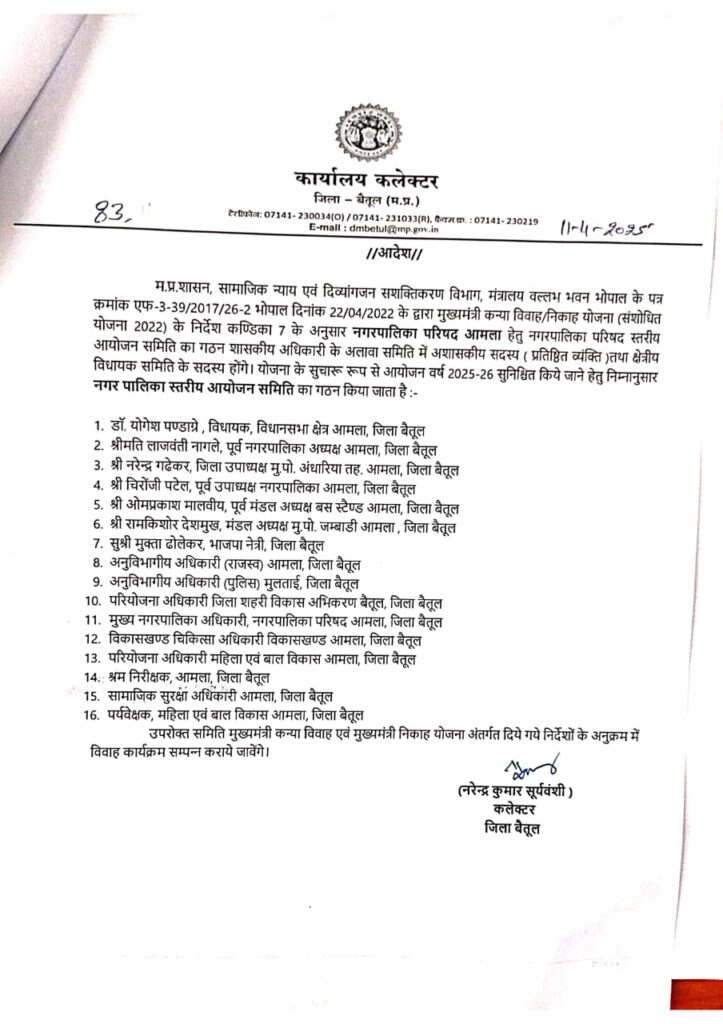 Amla Municipal Chairman wrote a letter to the Collector and asked
