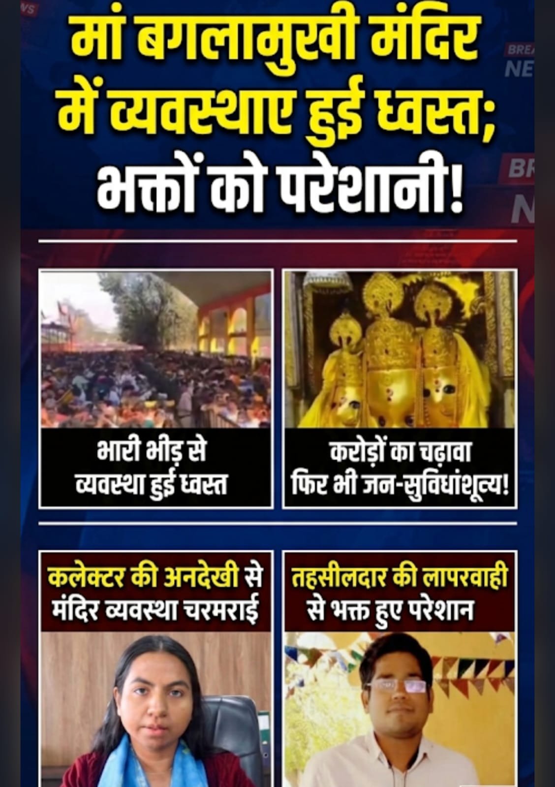 करोड़ों का दान फिर भी लाचार भक्त: कलेक्टर प्रीति यादव की अनदेखी और सचिव की सुस्ती से नलखेड़ा मंदिर बना अव्यवस्था का गढ़